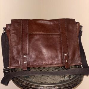 Fossil Brown Leather Messenger Bag